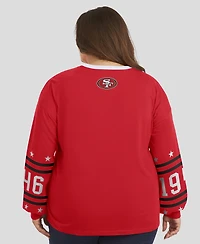Wear by Erin Andrews Women's Scarlet San Francisco 49ers Plus Sport Long-Sleeve T-Shirt