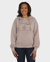 Wear by Erin Andrews Women's Tan La Clippers Washed Pullover Crewdie
