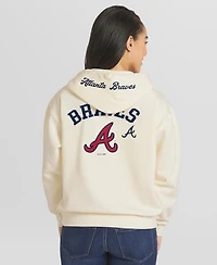 Wear by Erin Andrews Women's Cream Atlanta Braves Full-Zip Hoodie