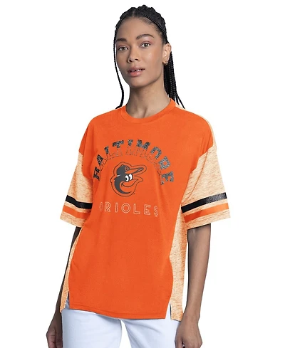 G-iii 4Her by Carl Banks Women's Orange Baltimore Orioles Off-Season Oversized Top