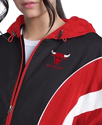 G-iii 4Her by Carl Banks Women's Red/Black Chicago Bulls Quarterback Lightweight Oversized Full-Zip Jacket