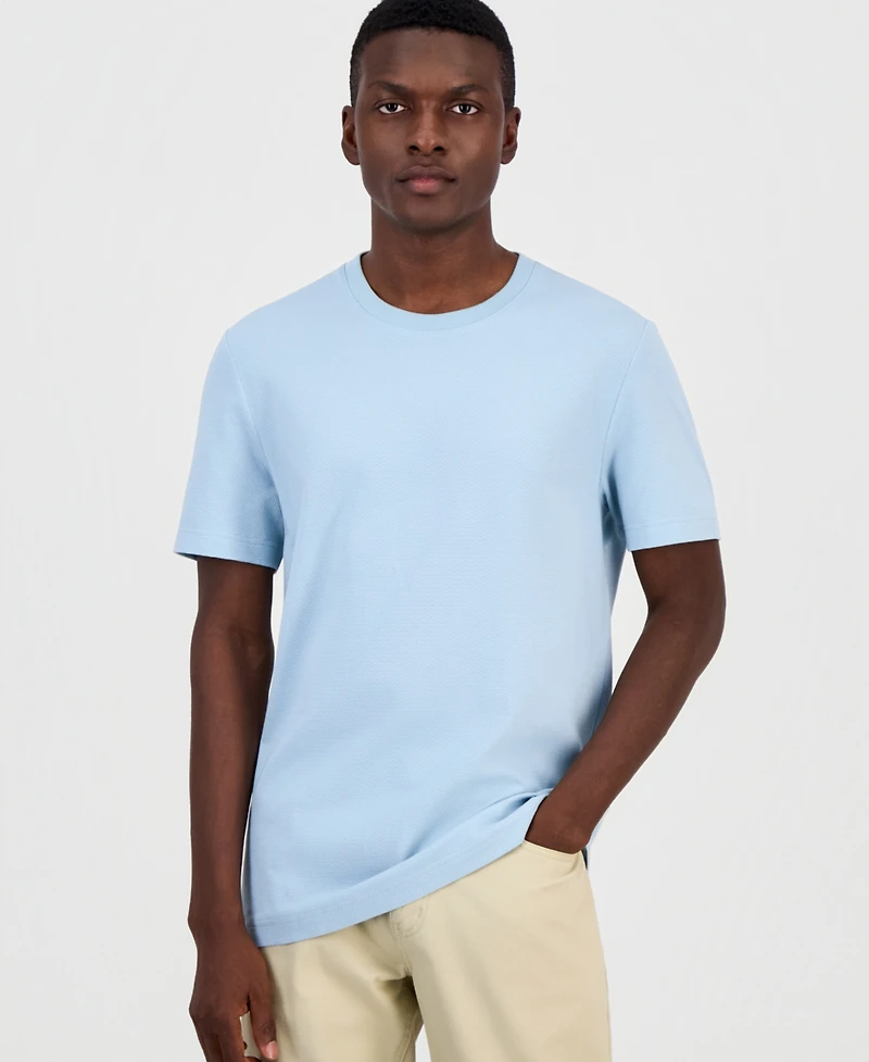 Alfani Men's Short-Sleeve Textured Mercerized T-Shirt, Macy's Exclusive