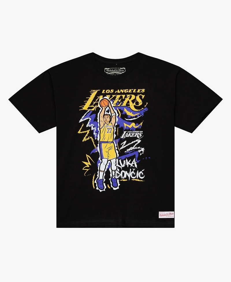 Mitchell & Ness Men's Luka Doncic Black Los Angeles Lakers Chalked Up T-Shirt