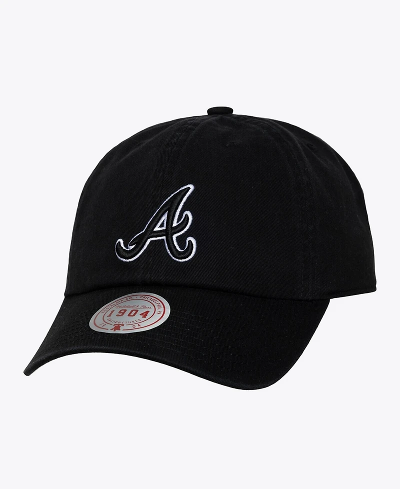 Mitchell & Ness Men's and Women's Black White Atlanta Braves 1904 Strapback Adjustable Hat
