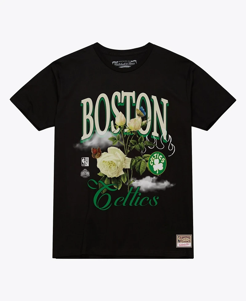 Mitchell & Ness Men's and Women's Black Boston Celtics Floral Graphic T-Shirt