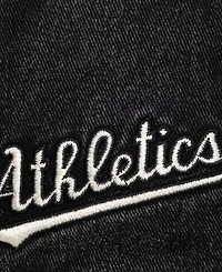 Mitchell & Ness Men's and Women's Cream/Black Athletics Snow Block Pro Crown Snapback Hat