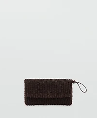 Mango Women's Natural-Fiber Flap Pouch