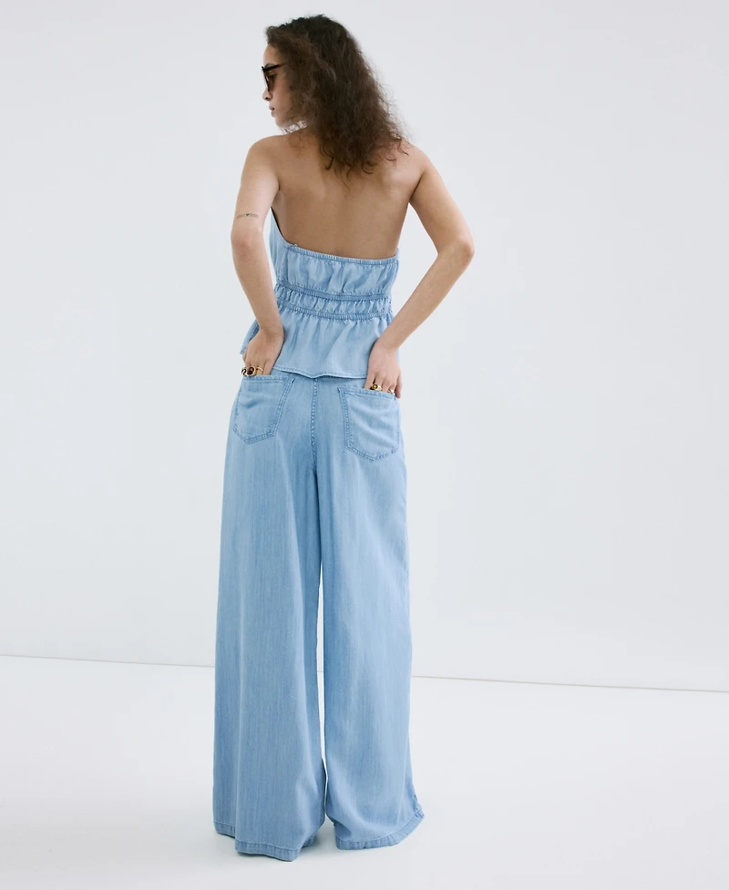 Mango Women's Mid-Rise Palazzo Jeans