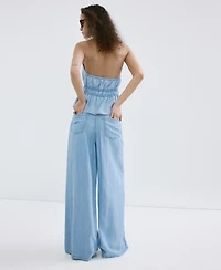 Mango Women's Mid-Rise Palazzo Jeans
