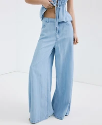 Mango Women's Mid-Rise Palazzo Jeans