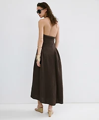 Mango Women's Open-Back Gauze Dress