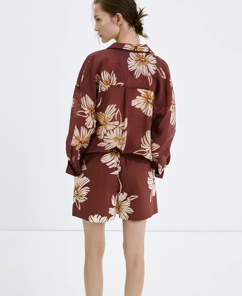 Mango Women's Printed Cotton-Blend Shorts
