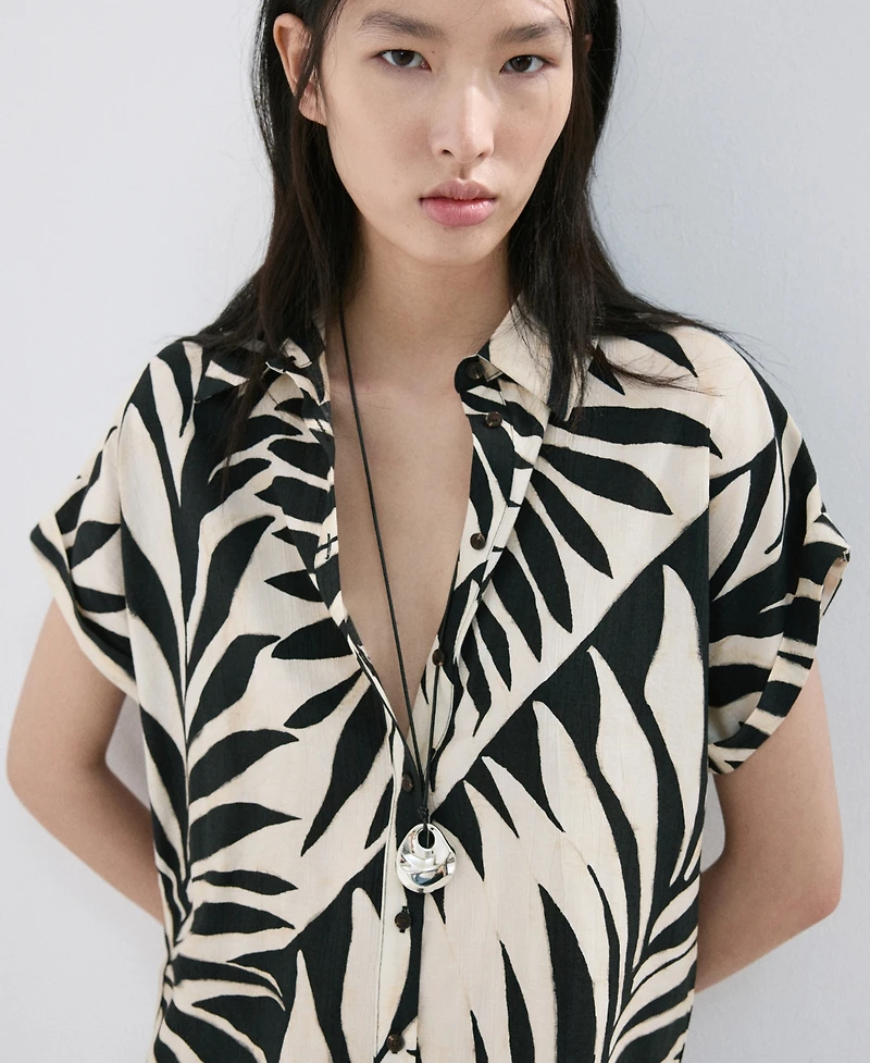 Mango Women's Flowy Printed Shirt