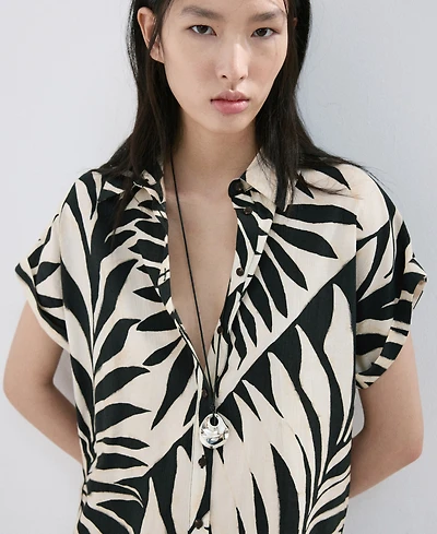 Mango Women's Flowy Printed Shirt