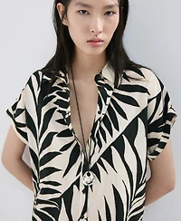 Mango Women's Flowy Printed Shirt