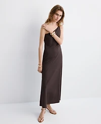 Mango Women's Gathered Strap Asymmetrical Dress
