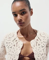 Mango Women's Lace Details Knitted Jacket