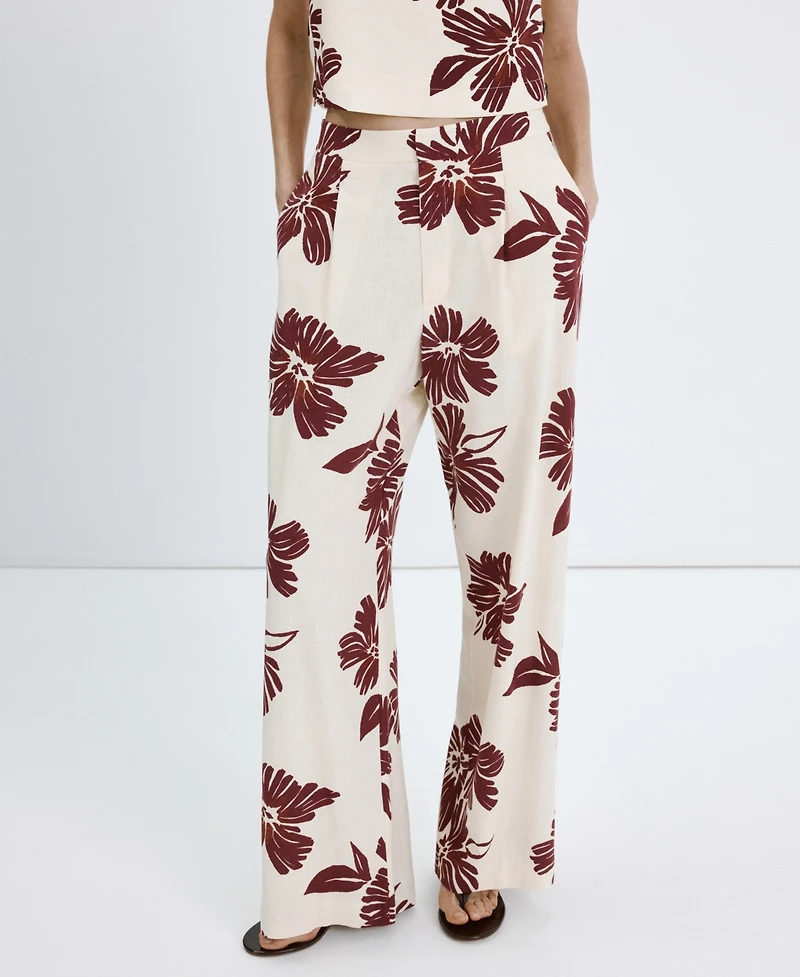Mango Women's Printed Pleated Pants