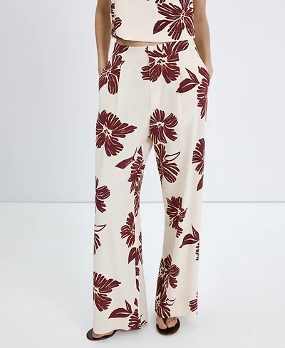 Mango Women's Printed Pleated Pants