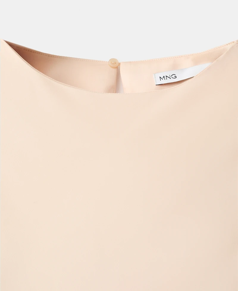Mango Women's Flared-Sleeve Satin Dress