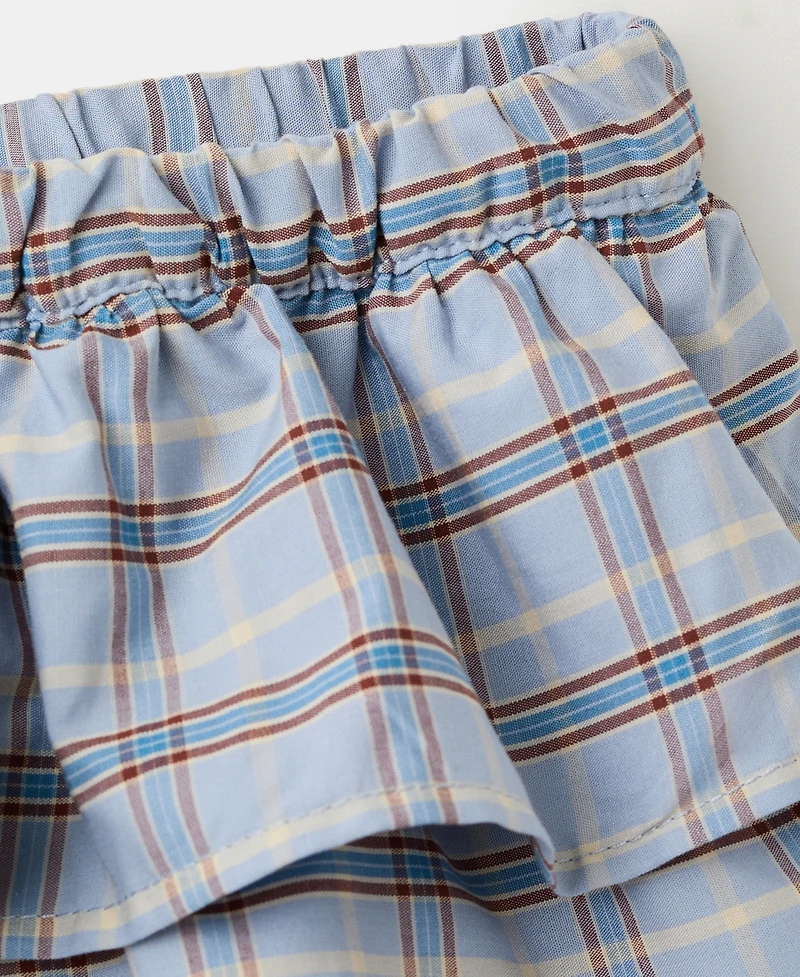 Mango Women's Ruffled Checkered Mini Shorts