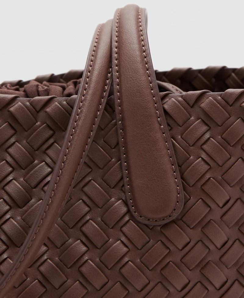 Mango Women's Braided Tote Bag
