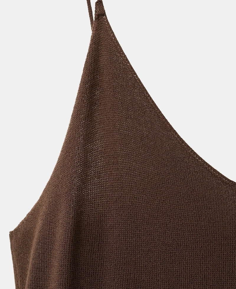 Mango Women's Gathered Detail Knitted Dress