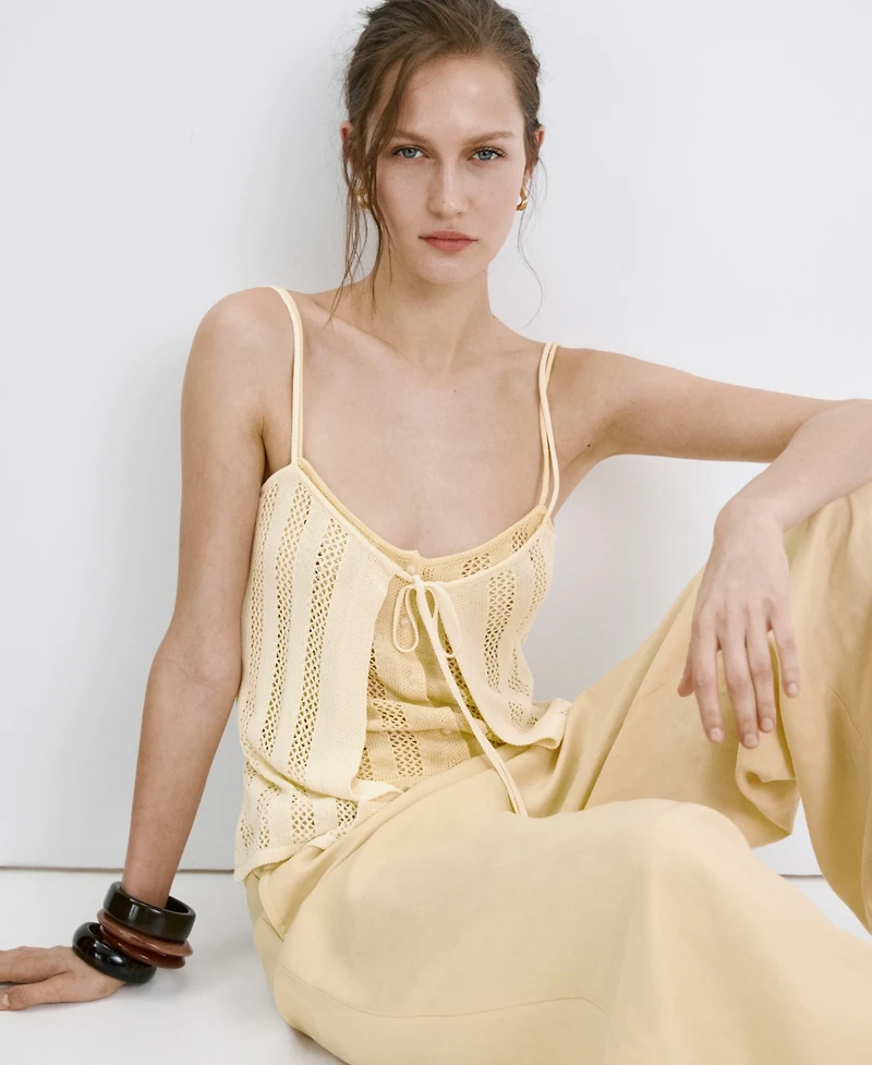 Mango Women's Lace Accents Knit Top