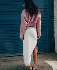 Mango Women's Lace Details Linen Skirt