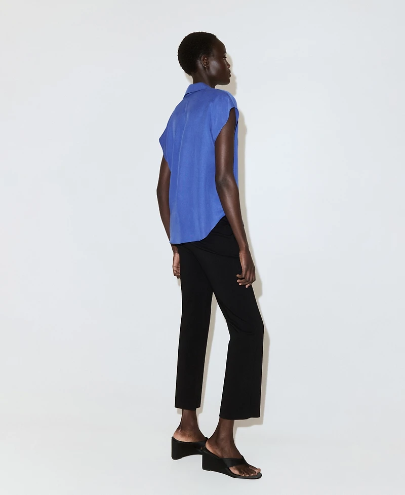 Mango Women's Short-Sleeved Lyocell Shirt
