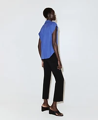 Mango Women's Short-Sleeved Lyocell Shirt