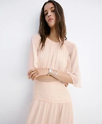 Mango Women's Ruched Chiffon Dress