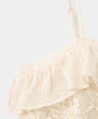 Mango Women's Wrinkled Effect Lace Dress
