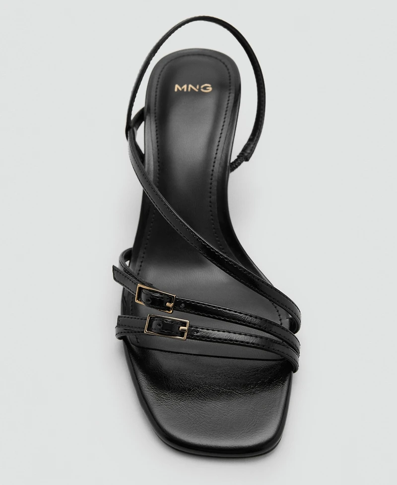 Mango Women's Straps Kitten Heel Sandals