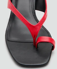 Mango Women's Straps Heeled Leather Sandals