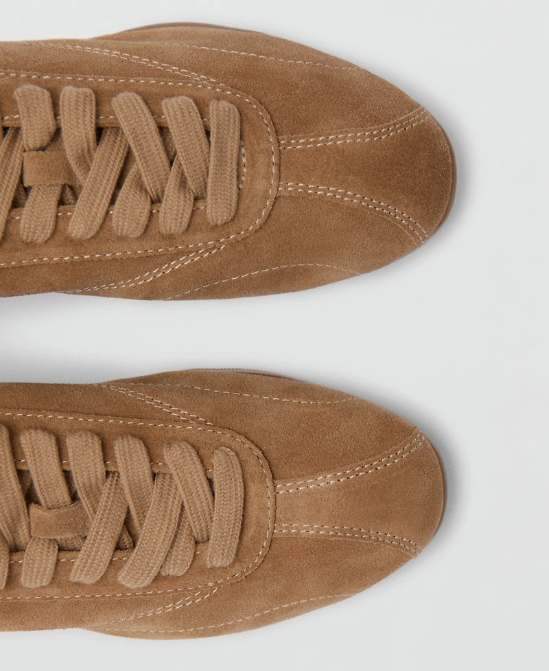Mango Women's Contrasting Panel Leather Sneakers