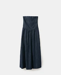 Mango Women's Strapless Denim Dress