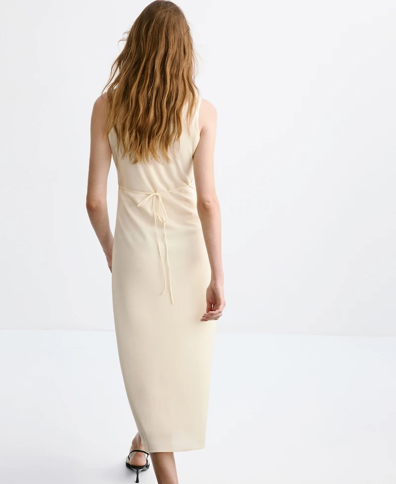 Mango Women's Ruffled V-Neck Dress