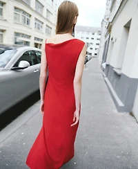 Mango Women's Side Ruched Asymmetric Dress