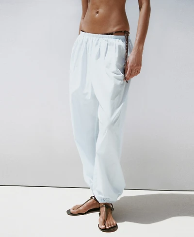 Mango Women's Baggy Cotton Pants