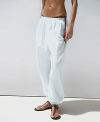 Mango Women's Baggy Cotton Pants