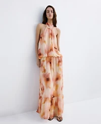 Mango Women's Halter-Neck Printed Dress