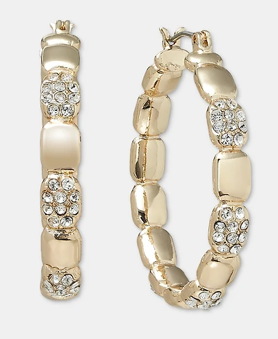 On 34th Medium Pave Hoop Earrings, 1.11", Macy's Exclusive