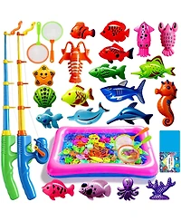 Gnuadz 20 Fishes Fishing Game Set Water Table Bath Toy Kids Outdoor Indoor Play