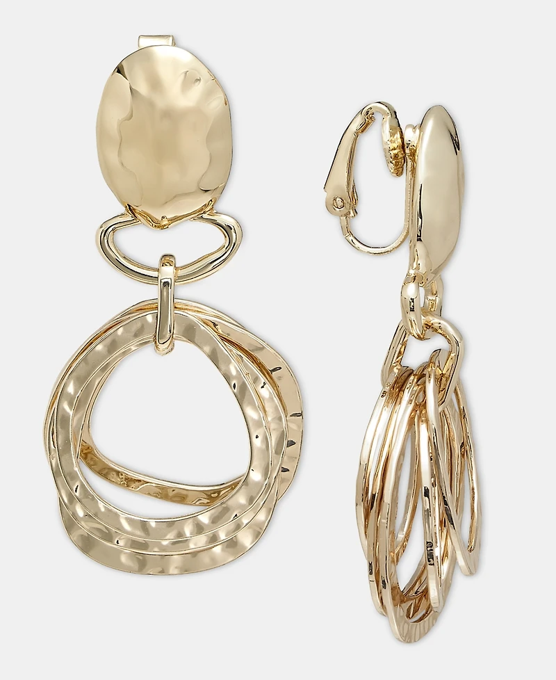 Style & Co Multi-Ring Clip-On Double Drop Earrings, Macy's Exclusive