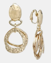 Style & Co Multi-Ring Clip-On Double Drop Earrings, Macy's Exclusive