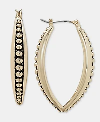 Style & Co Gold-Tone Beaded Oval Hoop Earrings, Macy's Exclusive