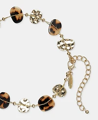 Style & Co Tortoise-Shell and Gold-Tone Disc Long Necklace, Macy's Exclusive