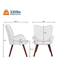 homfan Mid-Century Modern Upholstered Dining Chairs with Back Support and Metal Legs, Accent Chairs for Kitchen, Dining Room, Living Room