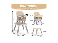 Kinder King 8-in-1 Baby High Chair Converts to Booster Seat and Kids Table Set with Removable Tray